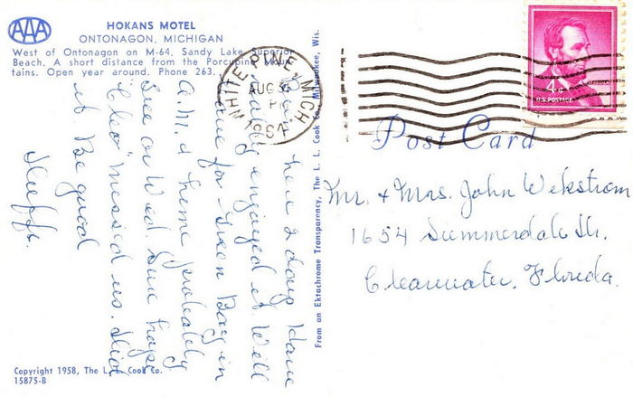 Hokans Motel (Scotts Superior Inn & Cabins, Hokans, Tallmans Motel) - Old Postcard